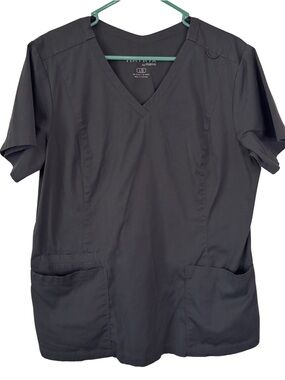 3/$20 Matrix by Maevn Women's Dark Gray V-Neck Scrub Top